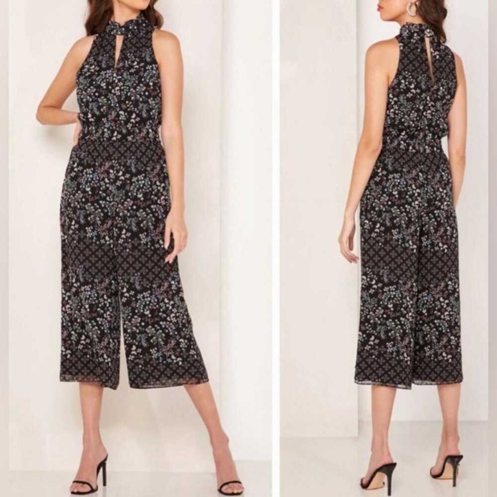 NWT TED BAKER LONDON Marcila Hazel High Neck Wide Leg Floral Jumpsuit Sz 1(S)‎